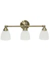Lalia Home Essentix Traditional Three Light Metal And Translucent Glass Shade Vanity Uplight Downlight Wall Mou In Antique Brass
