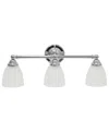 LALIA HOME ESSENTIX TRADITIONAL THREE LIGHT METAL AND TRANSLUCENT GLASS SHADE VANITY UPLIGHT DOWNLIGHT WALL MOU