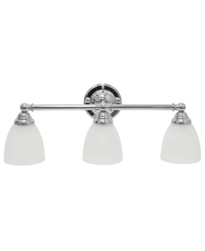 Lalia Home Essentix Traditional Three Light Metal And Translucent Glass Shade Vanity Uplight Downlight Wall Mou In Chrome