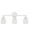 Lalia Home Essentix Traditional Three Light Metal And Translucent Glass Shade Vanity Uplight Downlight Wall Mou In White