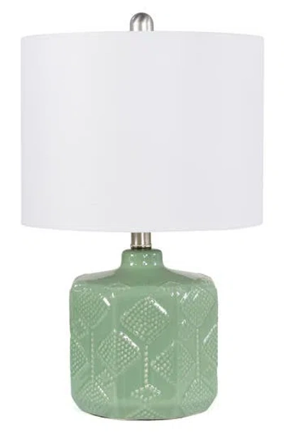 Lalia Home Eyelet Floral Table Lamp In Green