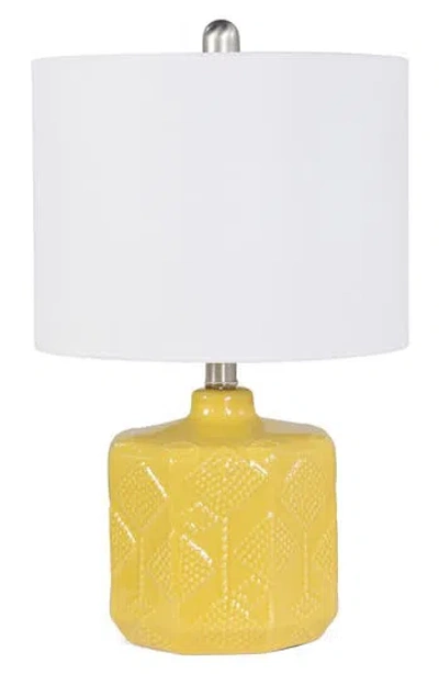Lalia Home Eyelet Floral Table Lamp In Yellow