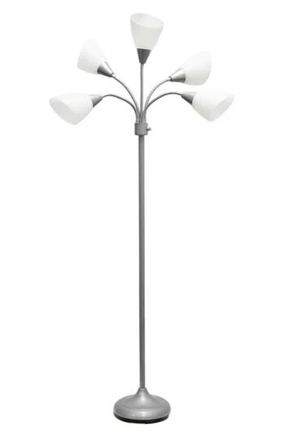Lalia Home Five Light Goose Neck Floor Lamp In White