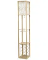 Lalia Home Laila Home Floor Lamp Etagere Organizer Storage Shelf And Wine Rack With Linen Shade In Tan