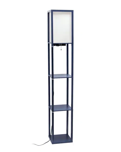 Lalia Home Floor Lamp Etagere Organizer Storage Shelf With 2 Usb Charging Ports In Navy