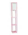 Lalia Home Floor Lamp Etagere Organizer Storage Shelf With 2 Usb Charging Ports In Pink