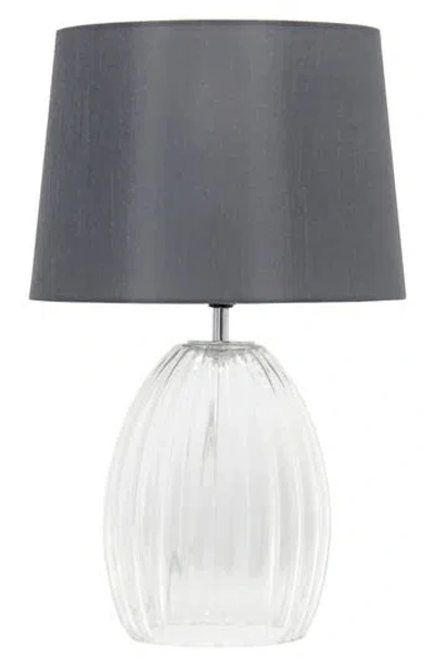 Lalia Home Fluted Glass Table Lamp In Gray