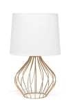 Lalia Home Laila Home Geometrically Wired Table Lamp In Copper/white Shade