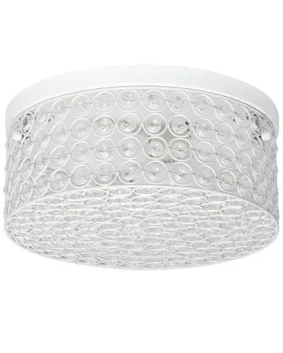 Lalia Home Glam 2 Light 12 Inch Round Flush Mount In White
