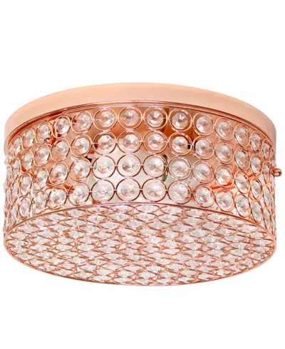 Lalia Home Glam 2 Light 12 Inch Round Flush Mount In Rose