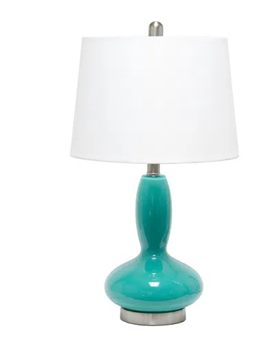 Lalia Home Glass Dollop Table Lamp In Teal