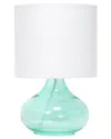 Lalia Home Laila Home Glass Raindrop Table Lamp With Fabric Shade In Aqua