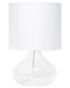 Lalia Home Laila Home Glass Raindrop Table Lamp With Fabric Shade In Clear