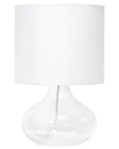 Lalia Home Laila Home Glass Raindrop Table Lamp With Fabric Shade In Clear