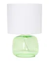 Lalia Home Glass Table Lamp With Fabric Shade