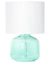 Lalia Home Laila Home Glass Table Lamp With Fabric Shade In Aqua