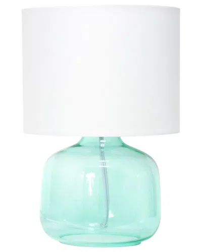 Lalia Home Laila Home Glass Table Lamp With Fabric Shade In Aqua