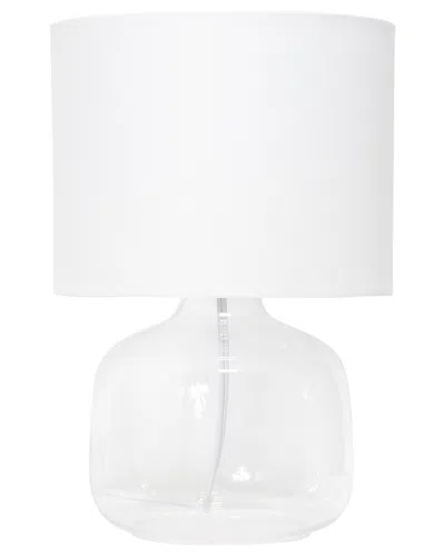 Lalia Home Laila Home Glass Raindrop Table Lamp With Fabric Shade In Clear