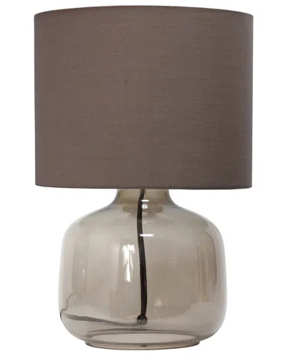 Lalia Home Laila Home Glass Table Lamp With Fabric Shade In Smoke