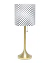 Lalia Home Gold Tapered Table Lamp With Polka Dot Fabric Drum Shade In Gold