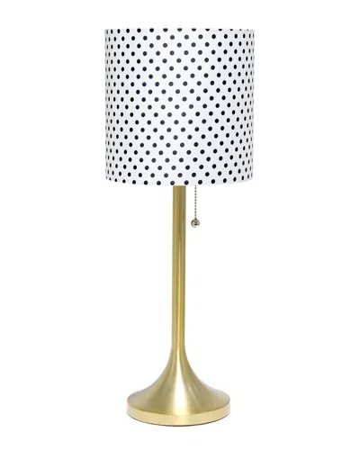 Lalia Home Gold Tapered Table Lamp With Polka Dot Fabric Drum Shade