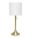 Lalia Home Gold Tapered Table Lamp With White Fabric Drum Shade In Gold