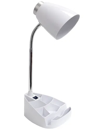 Lalia Home Laila Home Gooseneck Organizer Desk Lamp With Ipad Tablet Stand Book Holder In White