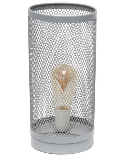 Lalia Home Laila Home Gray Mesh Cylindrical Steel Table Lamp