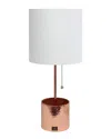Lalia Home Hammered Metal Organizer Table Lamp With Usb Charging Port In Rose