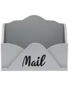 Lalia Home Homewood Farmhouse Wooden Decorative Envelope Shaped Desktop Letter Holder In Grey