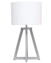 Lalia Home Laila Home Interlocked Triangular Gray Wood Table Lamp With White Fabric Shade In Gray