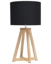 Lalia Home Laila Home Interlocked Triangular Natural Wood Table Lamp With Black Fabric Shade In Natural