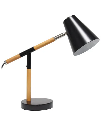 Lalia Home Laila Home Matte And Wooden Pivot Desk Lamp In Black