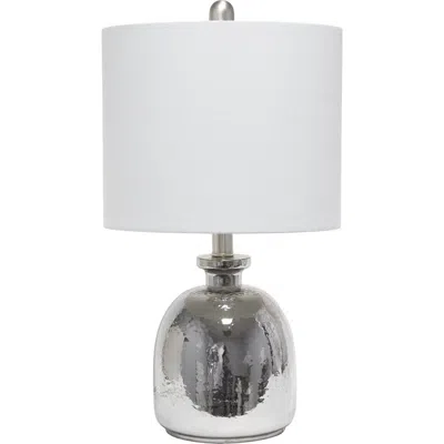 Lalia Home Metallic Gray Hammered Glass Jar Table Lamp