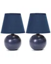 Lalia Home Laila Home Mini Ceramic Globe Table Lamp 2pk Set In Blue