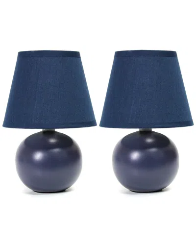 Lalia Home Laila Home Mini Ceramic Globe Table Lamp 2pk Set In Blue
