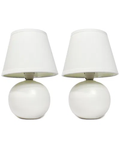 Lalia Home Laila Home Mini Ceramic Globe Table Lamp 2pk Set In Off-white