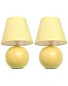 Lalia Home Laila Home Mini Ceramic Globe Table Lamp 2pk Set In Yellow