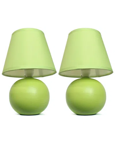 Lalia Home Mini Ceramic Globe Table Lamp In Green