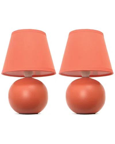 Lalia Home Laila Home Mini Ceramic Globe Table Lamp In Orange