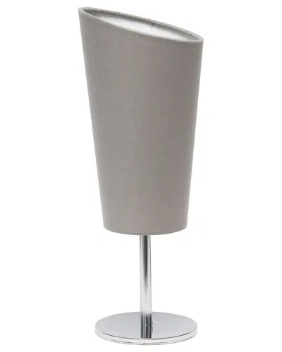 Lalia Home Laila Home Mini Chrome Table Lamp With Angled Fabric Shade In Grey