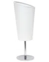 Lalia Home Laila Home Mini Chrome Table Lamp With Angled Fabric Shade In White