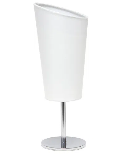Lalia Home Laila Home Mini Chrome Table Lamp With Angled Fabric Shade In White