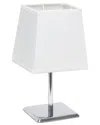 Lalia Home Laila Home Mini Chrome Table Lamp With Squared Empire Fabric Shade In White
