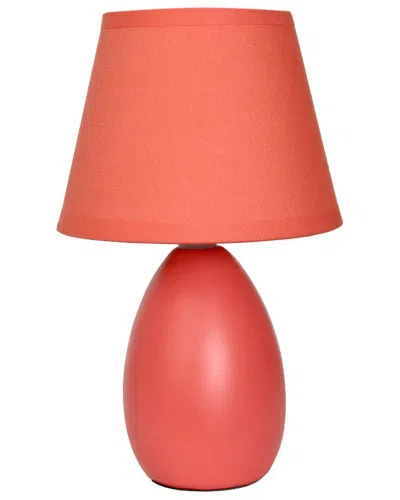 Lalia Home Laila Home Mini Egg Oval Ceramic Table Lamp In Orange