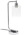 Lalia Home Laila Home Modern Iron Desk Lamp With Usb Port And Glass Shade In Silver