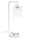 Lalia Home Laila Home Modern Iron Desk Lamp With Usb Port And Glass Shade In White