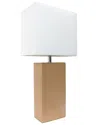 Lalia Home Laila Home Modern Leather Table Lamp With White Fabric Shade In Beige