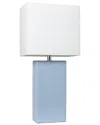 Lalia Home Laila Home Modern Leather Table Lamp With White Fabric Shade In Blue