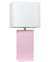 Lalia Home Laila Home Modern Leather Table Lamp With White Fabric Shade In Blush